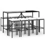 Garden table and high stools 9 pieces and black PE rattan cushions by vidaXL, Garden sets - Ref: Foro24-3187637, Price: 361,8...