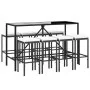 Garden table and high stools 9 pieces and black PE rattan cushions by vidaXL, Garden sets - Ref: Foro24-3187637, Price: 361,8...
