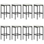 Garden table and high stools 9 pieces and black PE rattan cushions by vidaXL, Garden sets - Ref: Foro24-3187637, Price: 361,8...