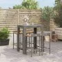 Mesa bar y taburetes jardín 5 pzas madera acacia ratán PE gris by vidaXL, Garden sets - Ref: Foro24-3187709, Price: 267,19 €,...
