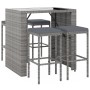 Garden table and high stools 5 pieces with gray PE rattan cushions by vidaXL, Garden sets - Ref: Foro24-3187620, Price: 309,9...