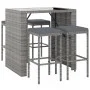 Garden table and high stools 5 pieces with gray PE rattan cushions by vidaXL, Garden sets - Ref: Foro24-3187620, Price: 300,1...