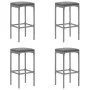 Garden table and high stools 5 pieces with gray PE rattan cushions by vidaXL, Garden sets - Ref: Foro24-3187620, Price: 300,1...