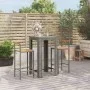 Garden table and high stools 3 pieces wood and PE rattan gray by vidaXL, Garden sets - Ref: Foro24-3187711, Price: 195,40 €, ...