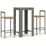 Garden table and high stools 3 pieces wood and PE rattan gray by vidaXL, Garden sets - Ref: Foro24-3187711, Price: 195,40 €, ...