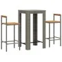 Garden table and high stools 3 pieces wood and PE rattan gray by vidaXL, Garden sets - Ref: Foro24-3187711, Price: 195,40 €, ...
