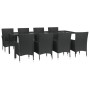 9-teiliges Garten-Essset und schwarze Kissen aus synthetischem Rattan von vidaXL, Gartensets - Ref: Foro24-3187330, Preis: 80...