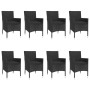 9-teiliges Garten-Essset und schwarze Kissen aus synthetischem Rattan von vidaXL, Gartensets - Ref: Foro24-3187330, Preis: 80...