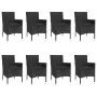 Set de comedor de jardín 9 pzas y cojines ratán sintético negro de vidaXL, Conjuntos de jardín - Ref: Foro24-3187330, Precio:...