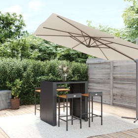 Bar table and garden stools 5 pieces acacia wood PE rattan black by vidaXL, Garden sets - Ref: Foro24-3187684, Price: 341,21 ...