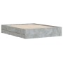 Cama con cajones madera ingeniería gris hormigón 140x190 cm