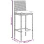 Garden table and high stools and cushions 7 pieces black PE rattan by vidaXL, Garden sets - Ref: Foro24-3187645, Price: 461,2...