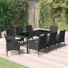 9-piece garden dining set and black synthetic rattan cushions by vidaXL, Garden sets - Ref: Foro24-3187321, Price: 637,80 €, ...