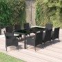 9-teiliges Garten-Essset und schwarze Kissen aus synthetischem Rattan von vidaXL, Gartensets - Ref: Foro24-3187321, Preis: 64...
