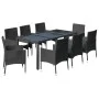 9-piece garden dining set and black synthetic rattan cushions by vidaXL, Garden sets - Ref: Foro24-3187321, Price: 637,80 €, ...
