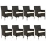 9-piece garden dining set and black synthetic rattan cushions by vidaXL, Garden sets - Ref: Foro24-3187321, Price: 643,94 €, ...