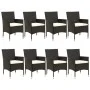 9-piece garden dining set and black synthetic rattan cushions by vidaXL, Garden sets - Ref: Foro24-3187321, Price: 637,80 €, ...