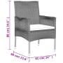 9-teiliges Garten-Essset und schwarze Kissen aus synthetischem Rattan von vidaXL, Gartensets - Ref: Foro24-3187321, Preis: 64...