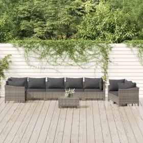9-piece garden furniture set and gray synthetic rattan cushions by vidaXL, Garden sets - Ref: Foro24-3187290, Price: 660,97 €...