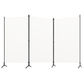 Biombo divisor de 3 paneles tela blanco 260x180 cm