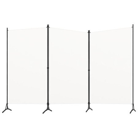 Biombo divisor de 3 paneles tela blanco 260x180 cm