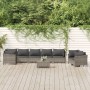 Set de muebles de jardín 9 pzas y cojines ratán sintético gris
