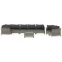 Set de muebles de jardín 9 pzas y cojines ratán sintético gris de vidaXL, Conjuntos de jardín - Ref: Foro24-3187290, Precio: ...
