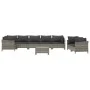 Set de muebles de jardín 9 pzas y cojines ratán sintético gris de vidaXL, Conjuntos de jardín - Ref: Foro24-3187290, Precio: ...