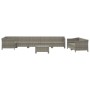 Set de muebles de jardín 9 pzas y cojines ratán sintético gris