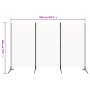 Biombo divisor de 3 paneles tela blanco 260x180 cm