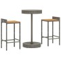 Garden table and high stools 3 pieces wood and PE rattan gray by vidaXL, Garden sets - Ref: Foro24-3187715, Price: 170,39 €, ...