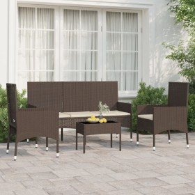 4-piece garden furniture set and brown synthetic rattan cushions by vidaXL, Garden sets - Ref: Foro24-319499, Price: 191,00 €...