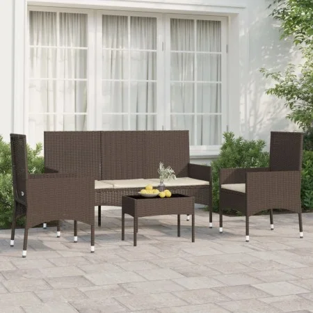 4-piece garden furniture set and brown synthetic rattan cushions by vidaXL, Garden sets - Ref: Foro24-319499, Price: 188,61 €...