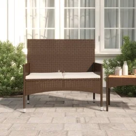 2-seater garden bench with brown synthetic rattan cushions by vidaXL, garden benches - Ref: Foro24-319487, Price: 88,12 €, Di...