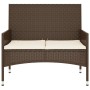 2-Sitzer Gartenbank mit Kissen synthetisches Rattan braun von vidaXL, Gartenbänke - Ref: Foro24-319487, Preis: 91,13 €, Rabat...