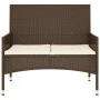 2-Sitzer Gartenbank mit Kissen synthetisches Rattan braun von vidaXL, Gartenbänke - Ref: Foro24-319487, Preis: 88,12 €, Rabat...