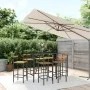 Bartisch und Gartenhocker 7 Stück Akazienholz PE Rattan schwarz von vidaXL, Gartensets - Ref: Foro24-3187694, Preis: 357,40 €...