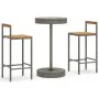 Garden high table and stools 3 pieces wood and gray PE rattan by vidaXL, Garden sets - Ref: Foro24-3187719, Price: 173,90 €, ...