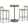 Hoher Gartentisch und Hocker 3 Stück Holz und PE Rattangrau von vidaXL, Gartensets - Ref: Foro24-3187719, Preis: 176,97 €, Ra...