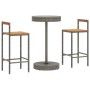 Hoher Gartentisch und Hocker 3 Stück Holz und PE Rattangrau von vidaXL, Gartensets - Ref: Foro24-3187719, Preis: 176,97 €, Ra...