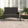 2-seater garden bench with black synthetic rattan cushions by vidaXL, garden benches - Ref: Foro24-319490, Price: 96,49 €, Di...