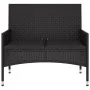 2-seater garden bench with black synthetic rattan cushions by vidaXL, garden benches - Ref: Foro24-319490, Price: 96,49 €, Di...