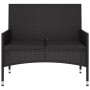 2-Sitzer-Gartenbank mit schwarzen synthetischen Rattankissen von vidaXL, Gartenbänke - Ref: Foro24-319490, Preis: 88,79 €, Ra...