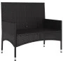 2-seater garden bench with black synthetic rattan cushions by vidaXL, garden benches - Ref: Foro24-319490, Price: 96,49 €, Di...