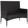 2-Sitzer-Gartenbank mit schwarzen synthetischen Rattankissen von vidaXL, Gartenbänke - Ref: Foro24-319490, Preis: 88,79 €, Ra...