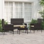 Garden set with cushions 4 pieces black synthetic rattan by vidaXL, Garden sets - Ref: Foro24-319496, Price: 182,83 €, Discou...