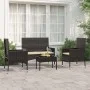 Gartenset mit Kissen 4-teilig aus schwarzem synthetischem Rattan von vidaXL, Gartensets - Ref: Foro24-319496, Preis: 179,71 €...