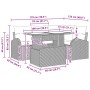 Conjunto de sofá de jardín con cojín 5 pcs Marrón Poliratán