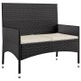 Garden set with cushions 4 pieces black synthetic rattan by vidaXL, Garden sets - Ref: Foro24-319496, Price: 182,83 €, Discou...