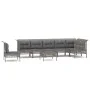 Set de muebles de jardín 8 pzas y cojines ratán sintético gris de vidaXL, Conjuntos de jardín - Ref: Foro24-3187527, Precio: ...